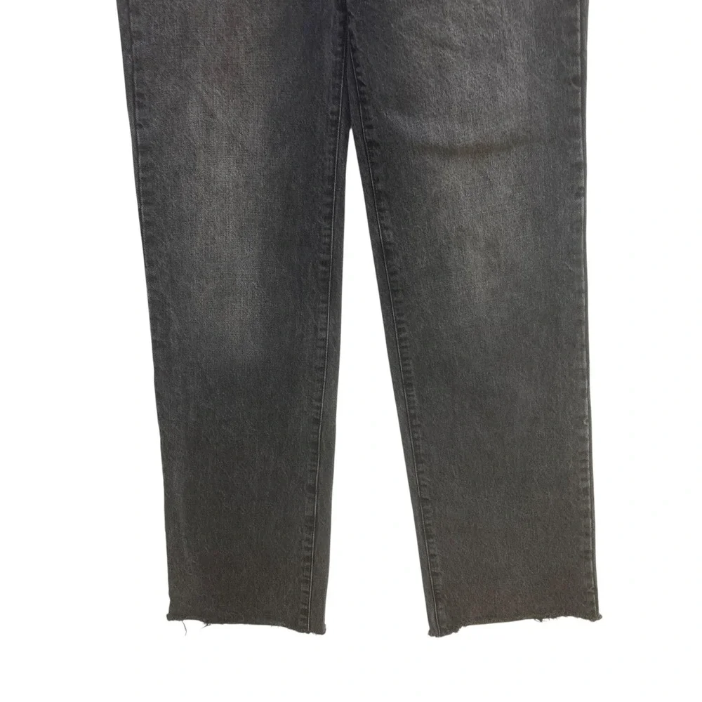 Juicy Couture Lunita Black Wash Denim Jeans High Rise Wide Leg‎ Raw Hem Size 24
